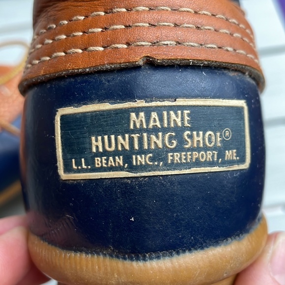 L.L. Bean Maine Hunting Shoe 3 Eye Lace Up Gumshoes Low Duck Boots - Picture 8 of 8